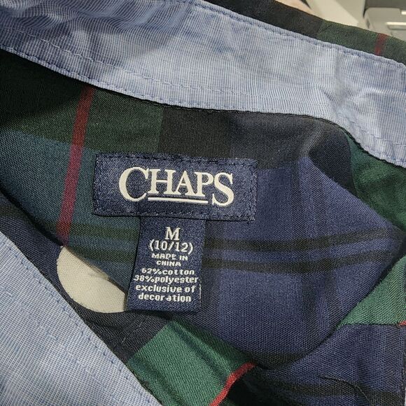 Chaps Boys Long Sleeve Button Up Shirt Blue Red Green Sizes Medium 10/12 - Picture 6 of 7